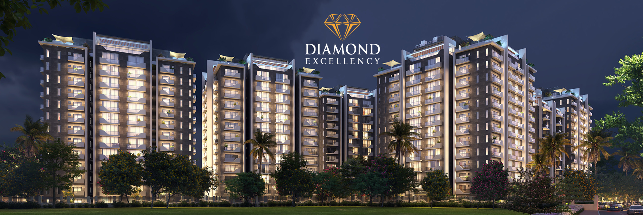 Luxury diamond-shaped building